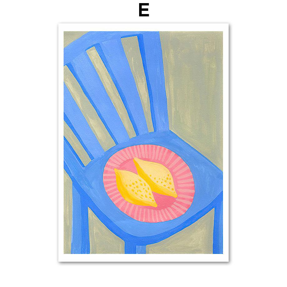 Абстрактная полосатая книга для девочек, синий цветок, геометрические постеры и принты, настенная живопись на холсте для гостиной, декоративные картины