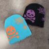 Knitted Unisex Skull Pumpkin Hat With Letter Design For Fall And Seasons Winter