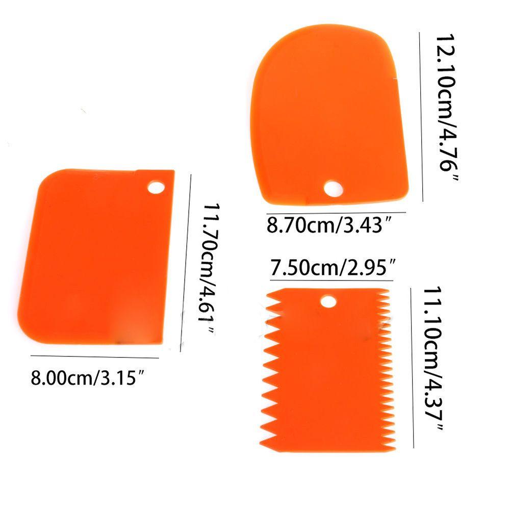 3PCS New Plastic Kitchen Dough Cutter Cookie Decorating Spatula Cake Scraper Pastry Butter