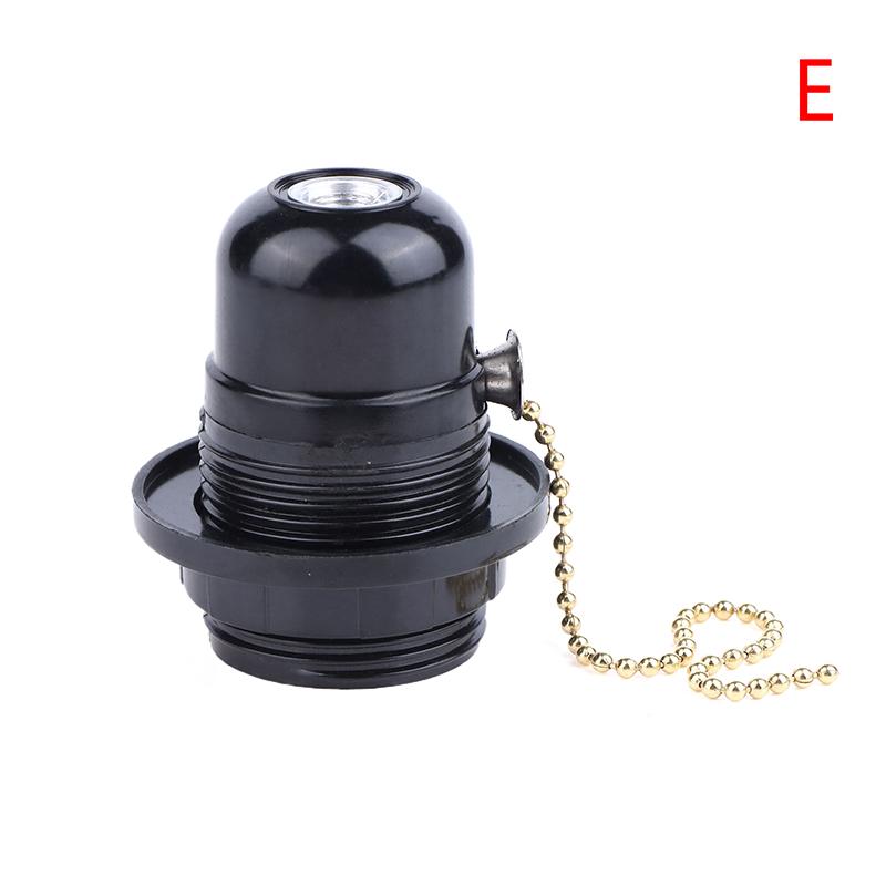 (YY)1Pc 2026 New E27 Bakelite Self-locking Light Body with Zipper Switch Lamp Base E27 Full Tooth Lamp holder with Push Button