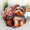 Happy Dog Faces Outdoor Automatic Umbrella Sturdy 8-Rib Shaft Lightweight Travel Essential Elegant Umbrella Wedding Party Gift