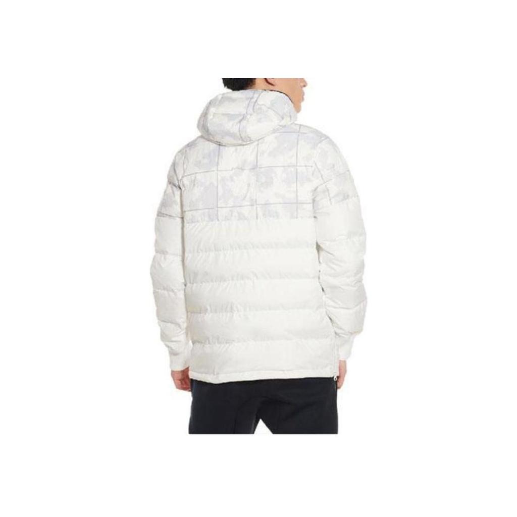 Nike Мужская пуховая куртка LeBron Hybrid Stay Warm с капюшоном на молнии до середины, в клетку, белая AT3905-121