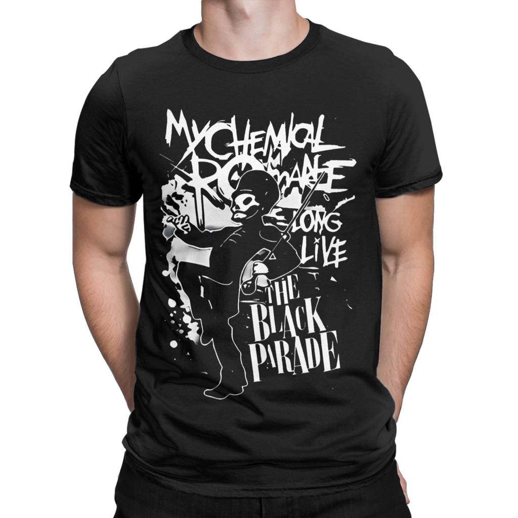 Мужские Женские Футболки The Black Parade Тур My Chemical Romance Одежда из Чистого Хлопка Футболка с Круглым Вырезом 4XL 5XL 6XL Футболка