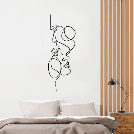 Wall Ornament Minimalist 3D Face Line Art Silhouette Wall Hanging Iron Abstract Craft for Home Decoration