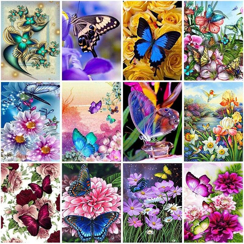 DIY Diamond Painting 5D Colourful Butterfly Full Round/Square Landscape Diamond Embroidery Rhinestone Picture Diamond Art Kit