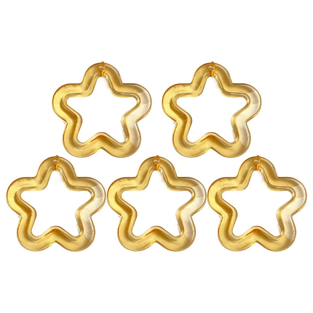 5 шт. акриловая полая подвеска в виде цветка, разноцветная подвеска в виде звезды для DIY серег, ожерелий, браслетов, фурнитура для изготовления ювелирных изделий, рукоделие