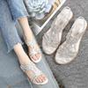 Fashion Women Flat Rhinestone Sandals Bohemian Sandals 2025 Summer New Non Slip BeachElastic Low Heels Roman Sandals Sandalias Mujer