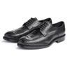 Fashion Men's British Style Genuine Leather Python Pattern Wedding Shoes Business Formal Dress Shoes