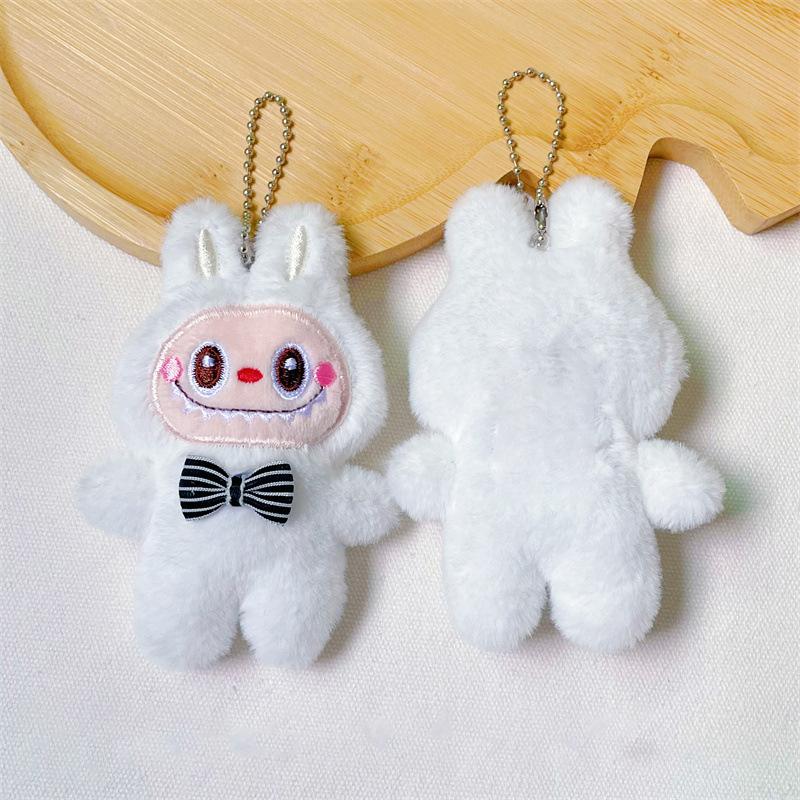 Cartoon Labubu Plush Toys Doll Keychain Kawaii Anime Pendant Keyring Cute Children Girls Birthday Gifts Backpack Hang
