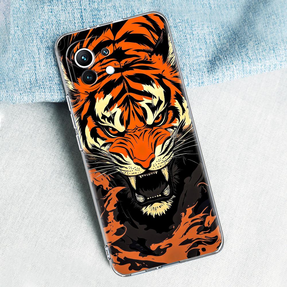 Чехол для телефона для Xiaomi Mi 15 14 13 12 11 Lite 15T 13T 12T Pro Poco X7 X6 X5 Pro 5G X3 NFC F7 F6 F5 Крышка Крутое Животное Тигр Лев