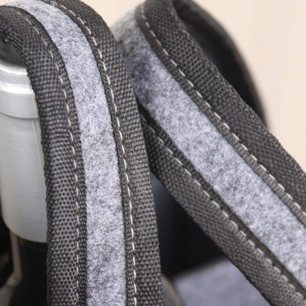 Washable Wine Bottle Carrier 6 Compartments Wine Tote Bag Felt Bottle Holder Outdoor Party