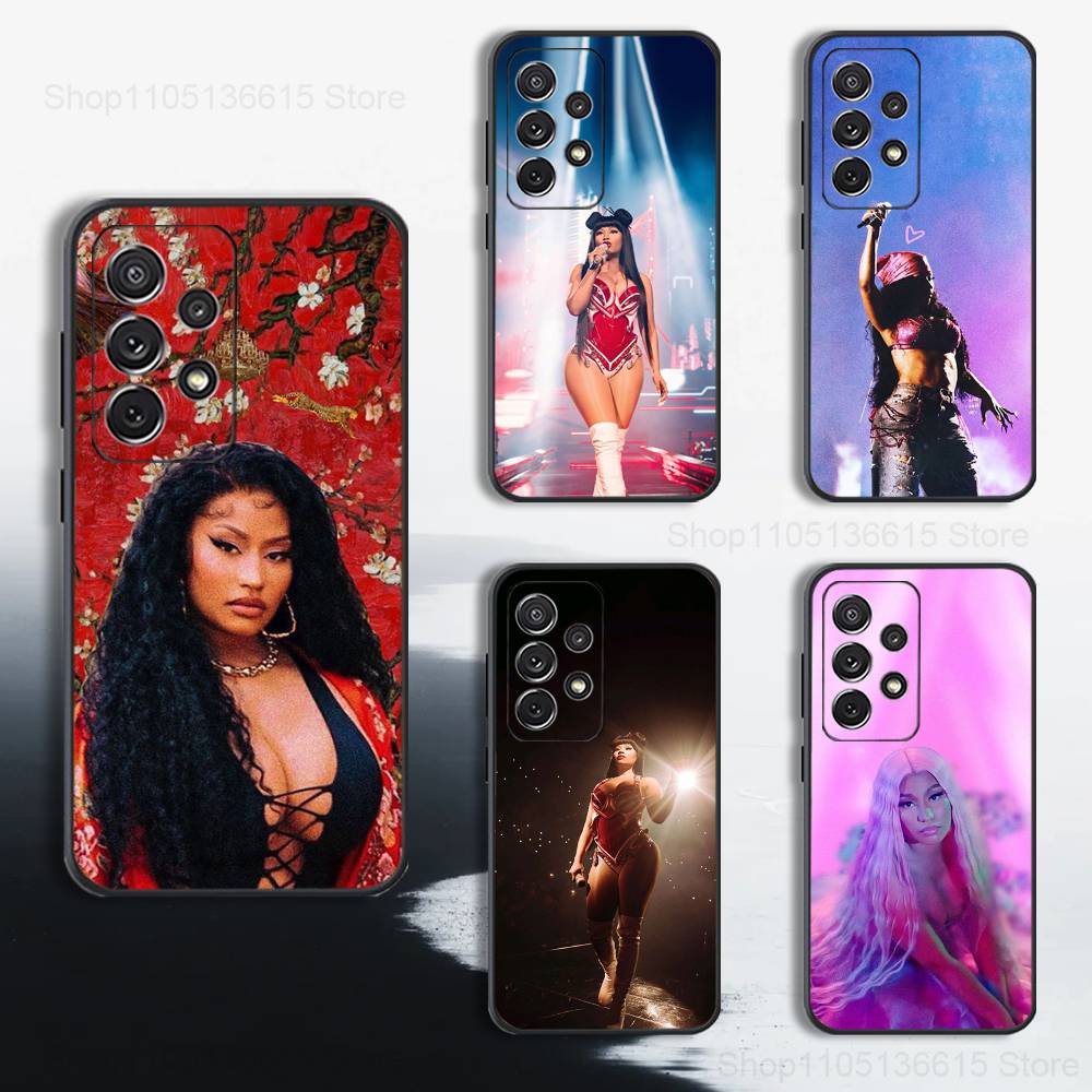 Чехол для Samsung S22,S21,S9,S25,S24,S23,Ultra,FE,S20,S10,Plus,Lite, Рэпер N-Nicki M-MINAJ, Мягкий Силикон, Черный