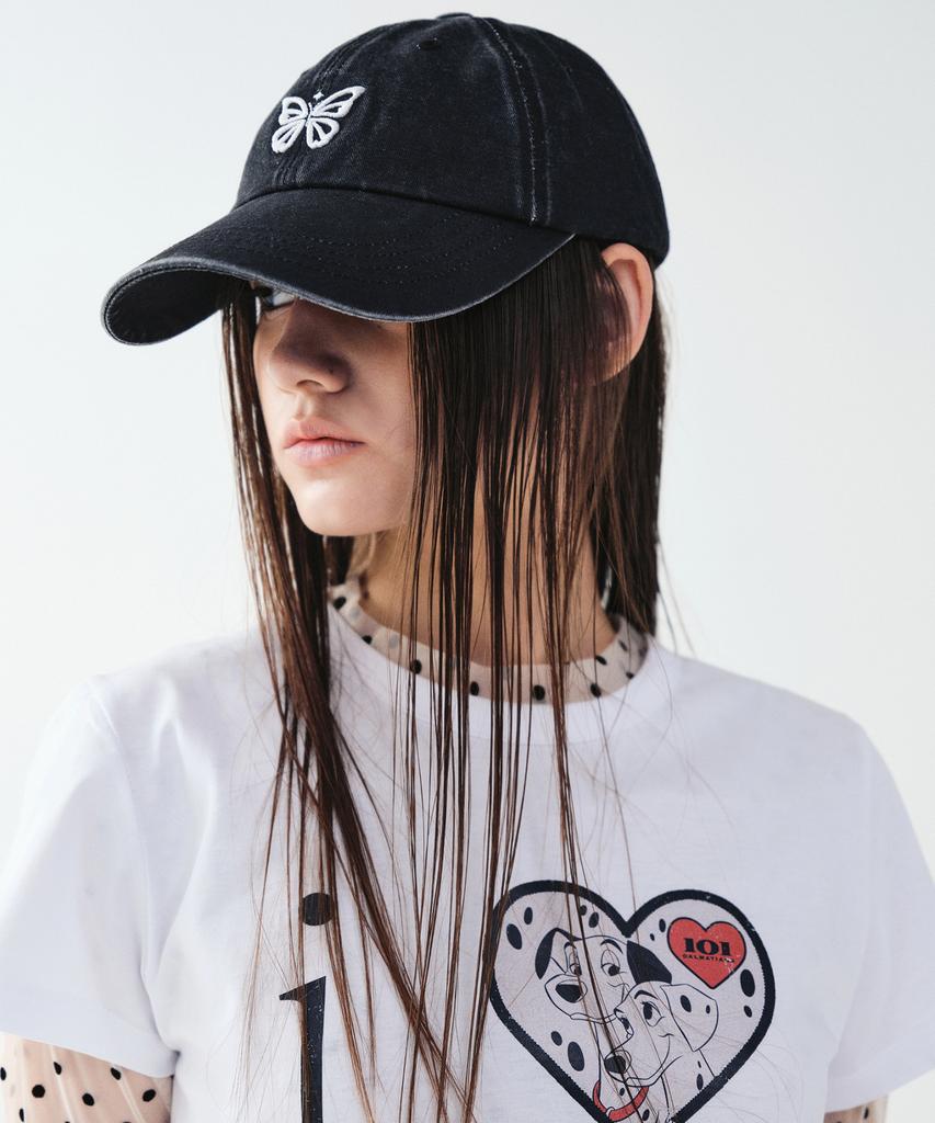 Nigaennikol Винтажная Мини Бейсболка-Бабочка_Черный Белый