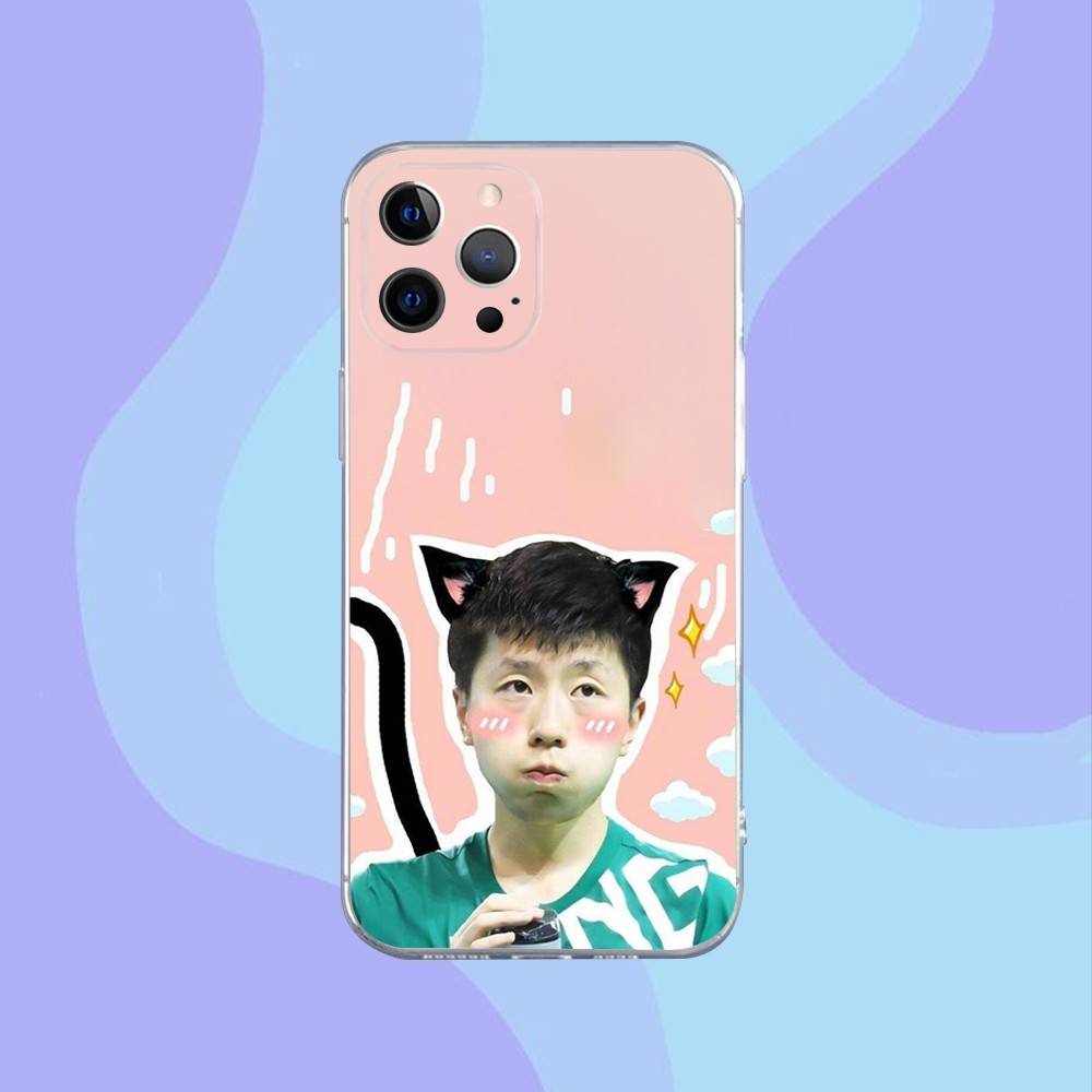 Чехол для телефона игрока в настольный теннис Ма Луна Для iPhone 16,15,14,13,12,11 Pro,Max,Plus,X,XS,XR,SE,Mini Прозрачный Силиконовый Мягкий