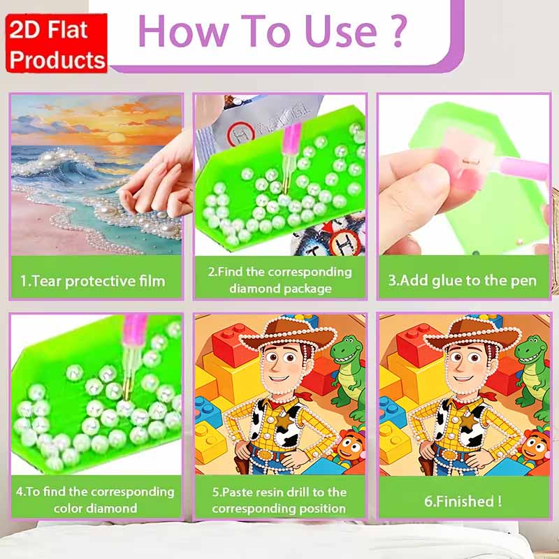 Disney Pearl Painting Pearl Aesthetic Cowboy Woody for Beginners and Adults, DIY Pearl Diamond Art Painting Kit for Home Wall Decor Gifts