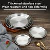 Camping Dinner Plate Stainless Steel Serving Plate Rustproof Heat-Resistant Reusable Dishwasher Safe Feeding Serving Plate