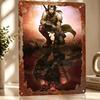 Fantasy Warrior Reflection Personalized D Textured Metal Poster Wall Art Vintage Tin Signs for Home Decorations Decor Room Sign