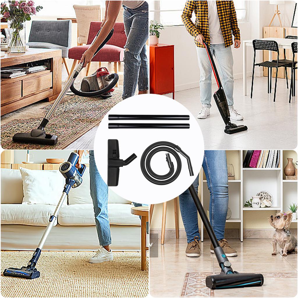 Pack of 3 Hose Attachments Straight Pipe Floor Brush Vacuum Extension Hose Set Suitable for Various Vacuum Cleaner