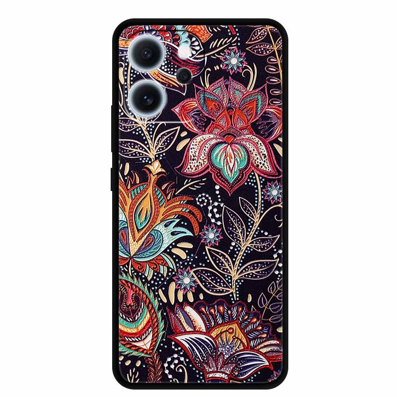 Cartoon Phone Case For Oppo Reno15 F Soft TPU Silicone Protector Relief Flower Emboss 3D Cover Funda Reno15F 15F Bumper Shield