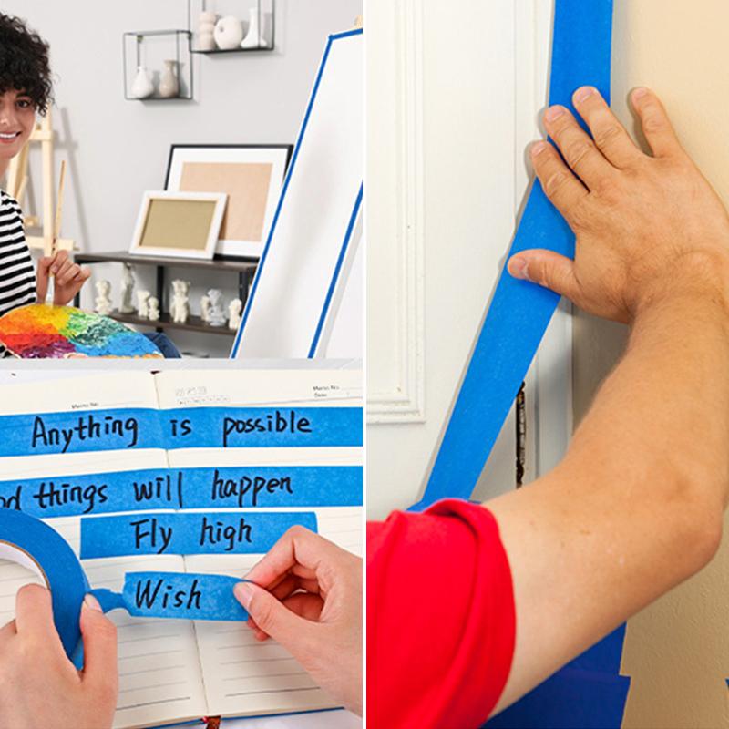 2/6/10Roll Paint Tape Blue Multi-surface Construction Masking Easy Removal Security Wall Painting 20M/Roll Home