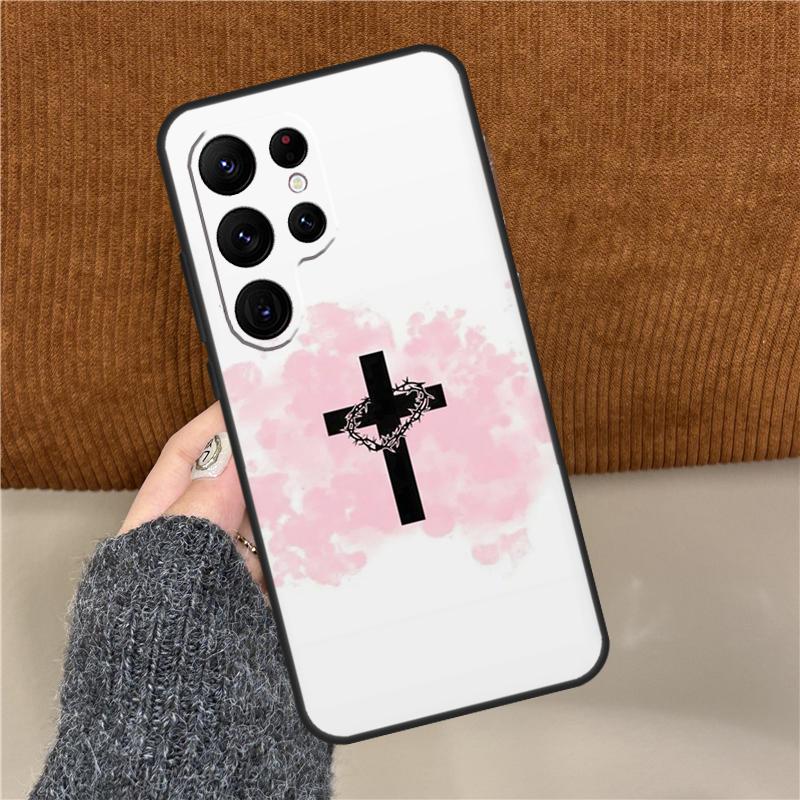 Bible Verse Faith Jesus cross Phone Case For Samsung Galaxy S25 Ultra S9 S10 S20 S21 S22 Plus S24 FE S23 Ultra Back Cover