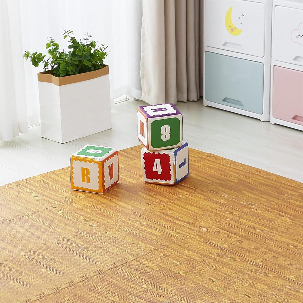 16 шт., напольные коврики под дерево, толстые переплетающиеся пушистые плитки, квадратный ковер, мягкие коврики для скалолазания, 16 шт.