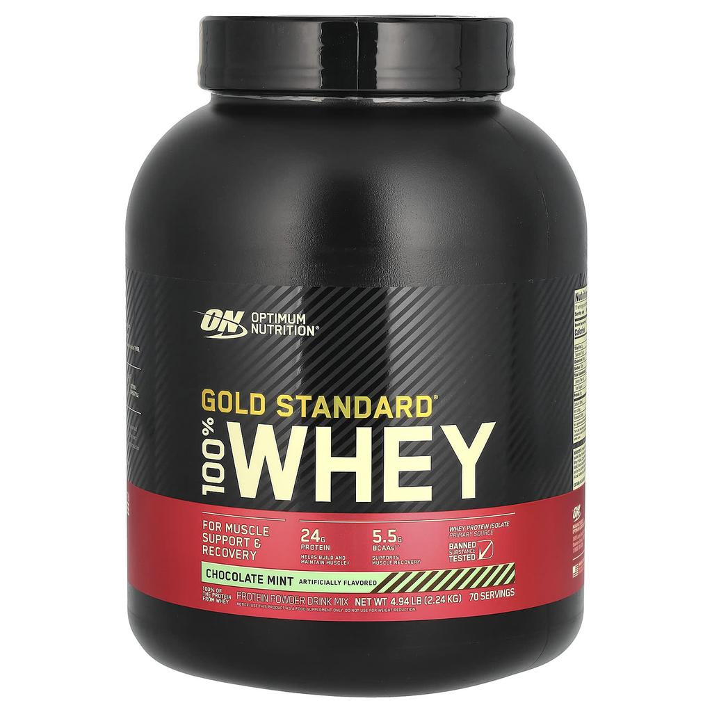 Optimum Nutrition, Gold Standard 100% Whey, Chocolate Mint, 4.94 lbs (2.24 kg)