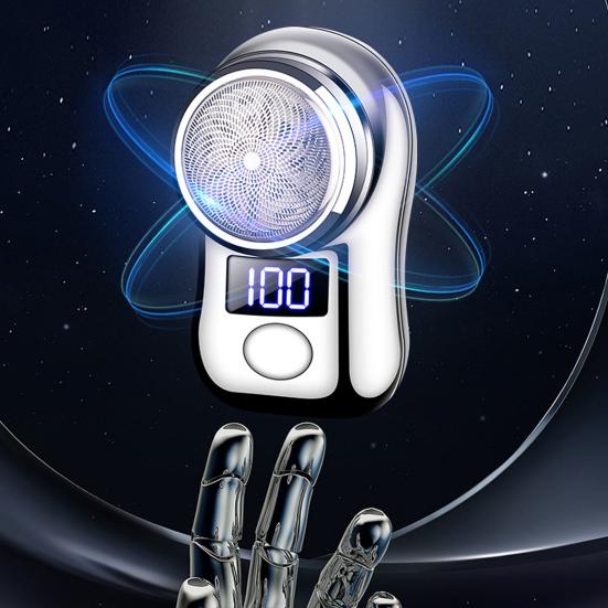 Портативная электробритва со светодиодным дисплеем батареи USB перезаряжаемая водонепроницаемая мини-путешествующая мужская роторная бритва беспроводной инструмент для удаления волос, триммер для бороды