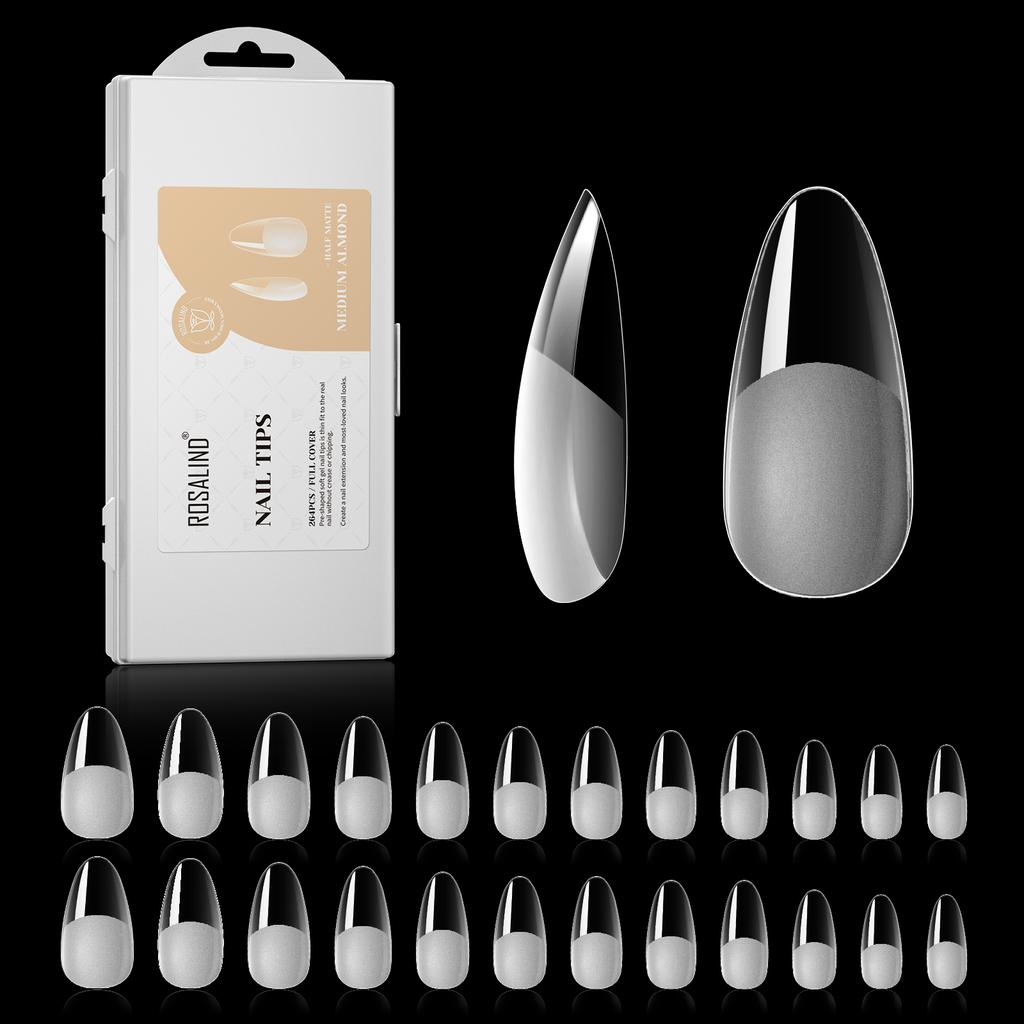 264 шт., полуматовые длинные накладные ногти, матовое покрытие, накладные ногти, УФ-гель, наращивание ногтей, инструмент для дизайна ногтей