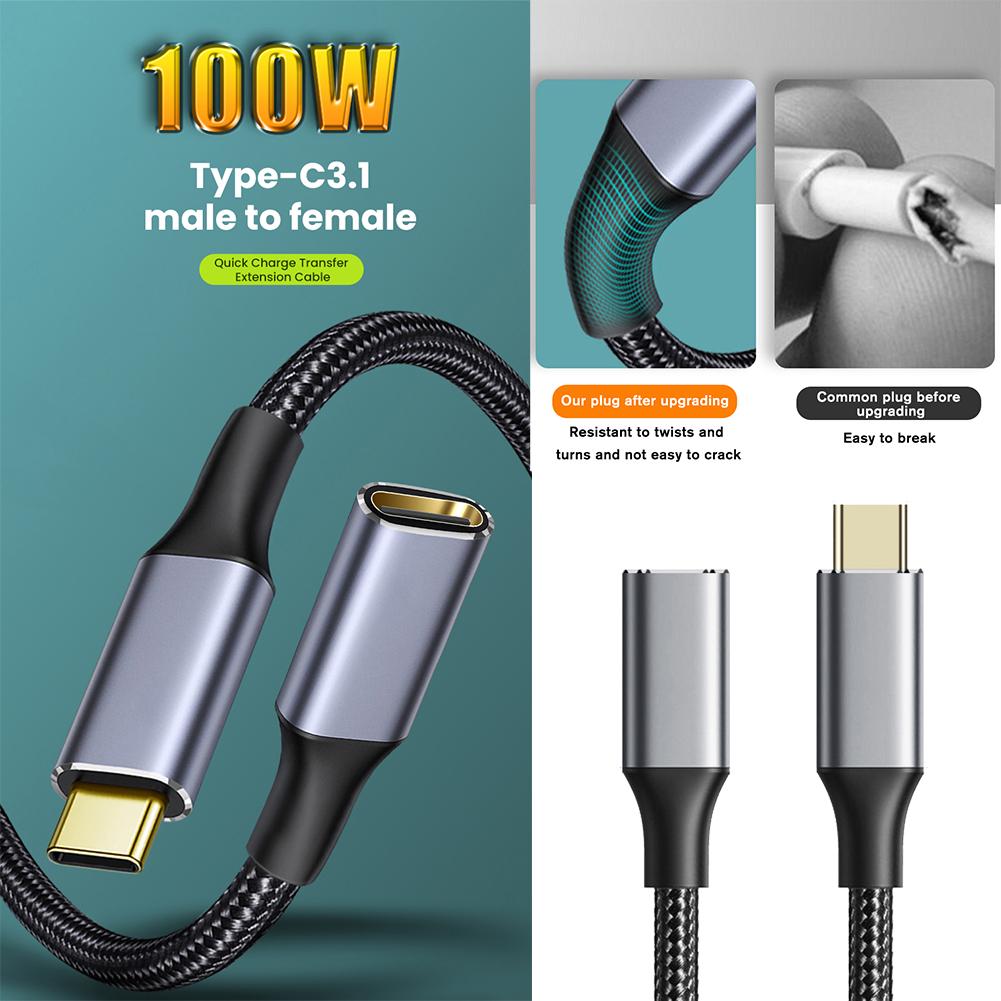 Удлинительный кабель USB C 5A Папа к маме 10 Гбит/с Gen2 100 Вт Зарядный кабель для ноутбука для Sumsung Pro Q S5W9