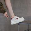 8.5 Inner Height Increase White Shoes Women's Autumn New Leather Thick-soled Small Shallow Mouth Casual Sports Shoes