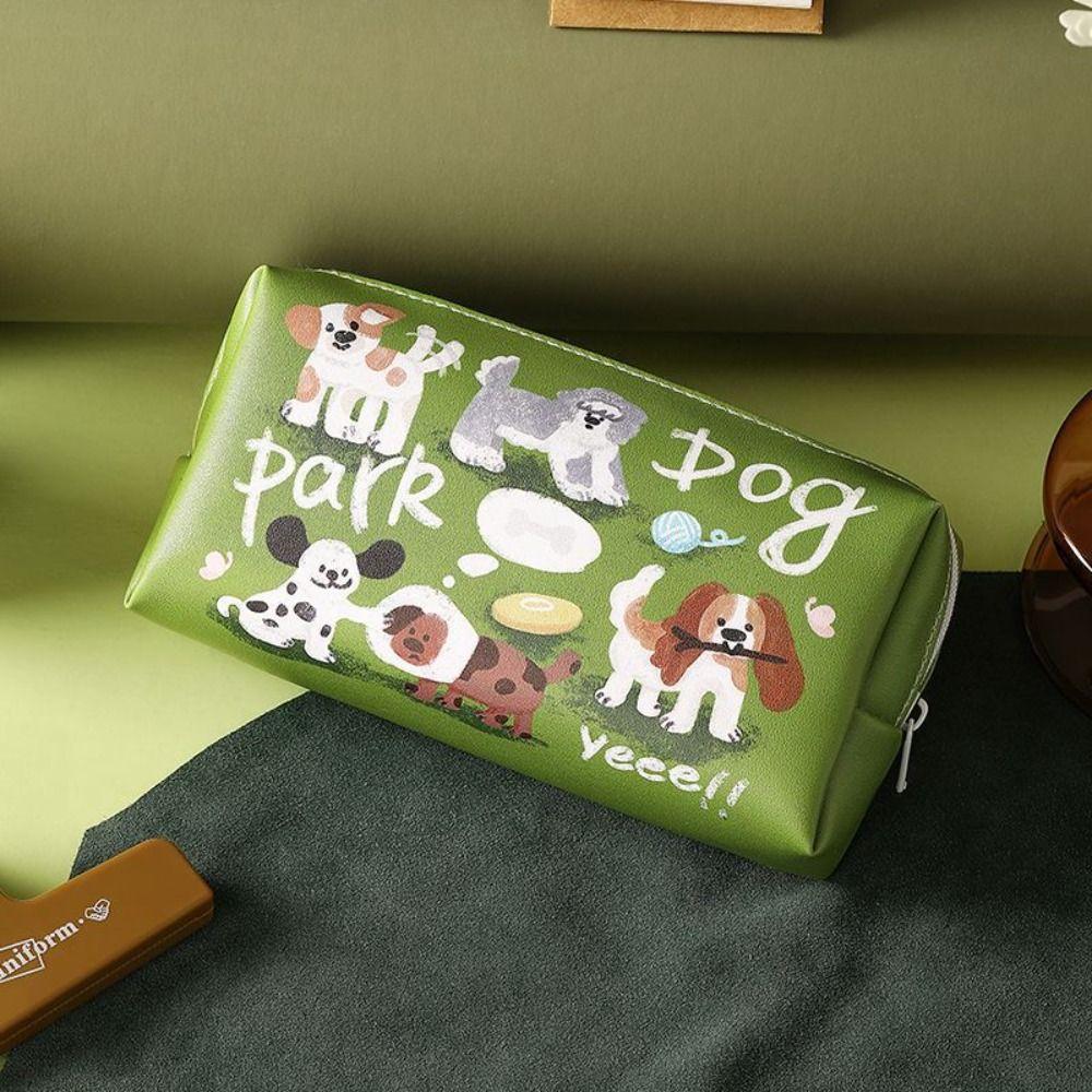 Сумка для карандашей с изображением животных на молнии, кошек, собак, канцелярских принадлежностей, сумка для ручек для щенков и студентов