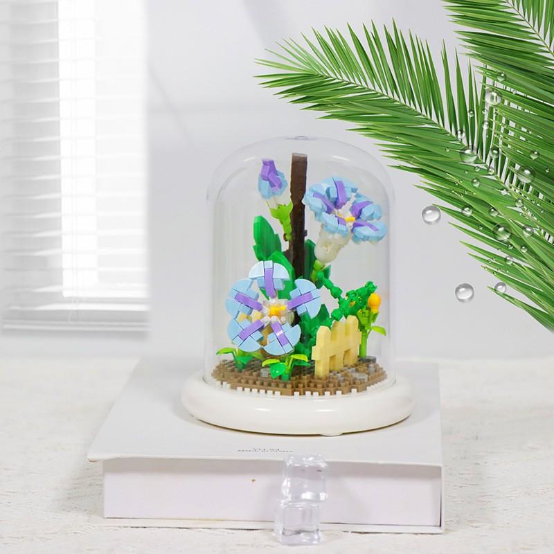 Букет Вечных Цветов Бонсай Комнатное Растение Модель Микро Строительные Блоки Украшение для Дома Головоломка Игрушки Детские Подарки на День Рождения Рождество
