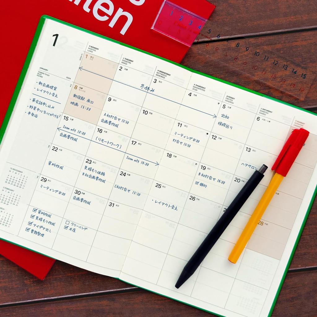 Лаконичный еженедельник Laconic 2025 A5 Typo Черный Декабрь LALD102-260BK (Начинается 2024)