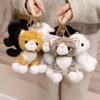 Stuffed Animal Simulated Cat Doll Soft Furry Stuffed Cat Keychain Kitten Plush Toy  Girls Gift