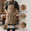 Gardening Apron with Tool Straps Work Pockets & Strap, Heavy Duty for Carpenter Woodworking Mechanical Repair, Waterproof Utility Men Women