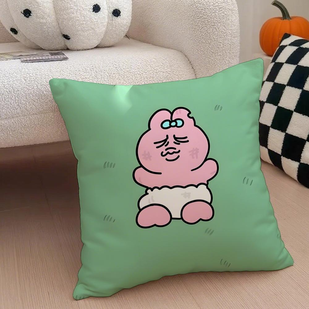 Kawaii OOpanchu Usag Cushion Cover Throw Pillow Cover Hidden Button Durable Polyester Chair Cushion