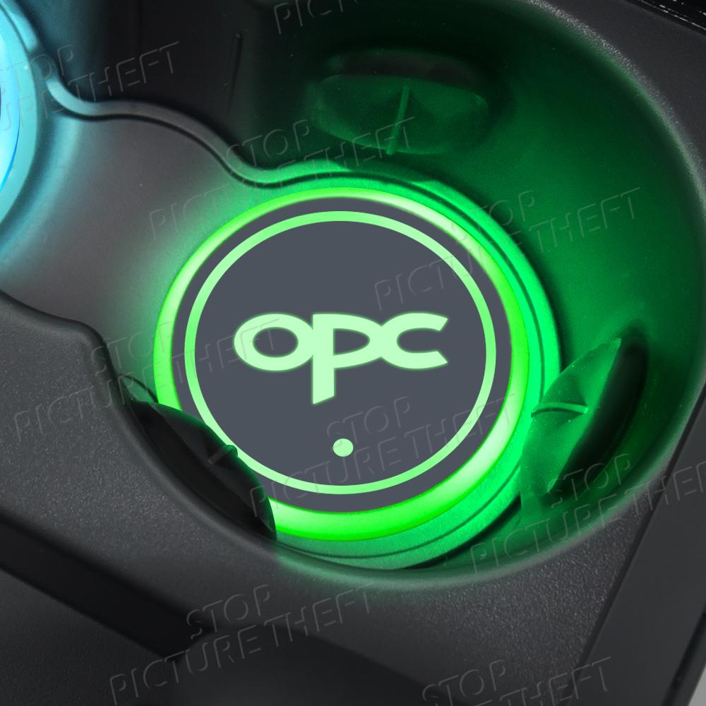 CIC1 For Opel Vauxhall OPC Line Logo Antara Astra Corsa Meriva GSI Emblem Led Car Water Cup Mat Drink Holder Auto Interior Decorative