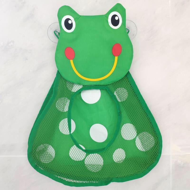 Baby Shower Toy Cute Duck Frog Net Toy Storage Bag Strong Suction Cup Baby Shower Game Bag Bathroom Organizer Water Toy
