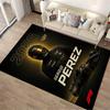 Formula Racer Design Black Non-slip Rug suitable for living room and bedroom sofas.