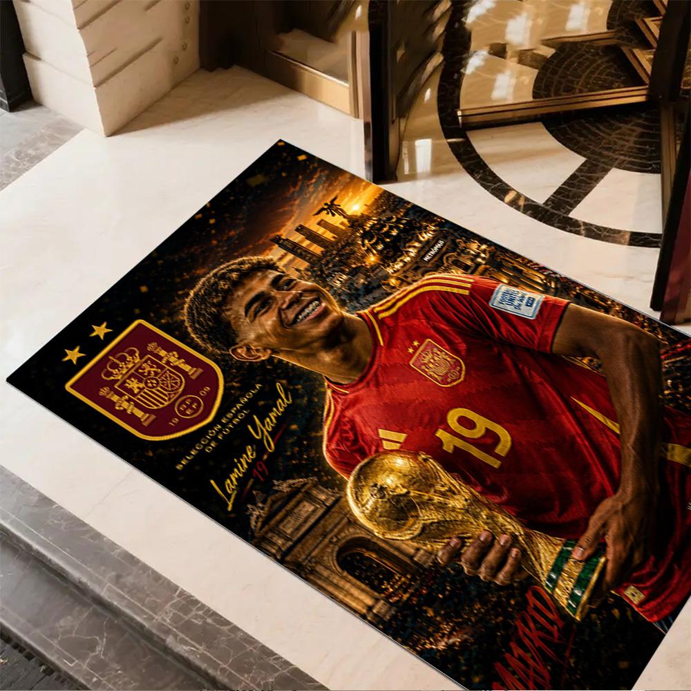 Lamine Yamal's Spain's Golden Moment Floor Mat Suitable for Outdoor Dining Room Kitchen Living Rooms Anti-slip Rug Office home decor Wedding Party Gif