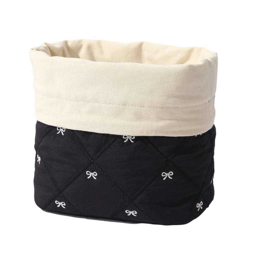 Large Capacity Cosmetic Storage Bag Bowknot Printed Sundries Organizer Home Table Organizer