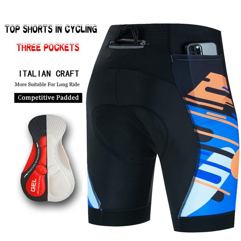 Mens Cycling Shorts With Gel Pad Comfort Seat Cushion Breathable Quick-Dry Road Mountain Bike Ride