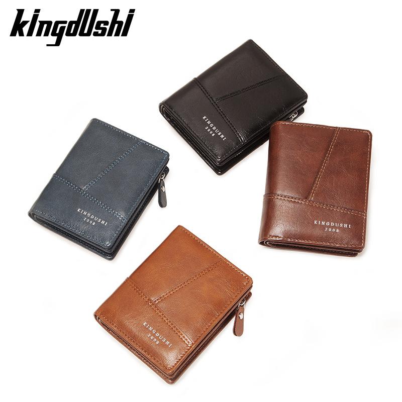 Кошелек для мужчин, короткие повседневные деловые складные кошельки, кожаный мужской роскошный маленький кошелек на молнии