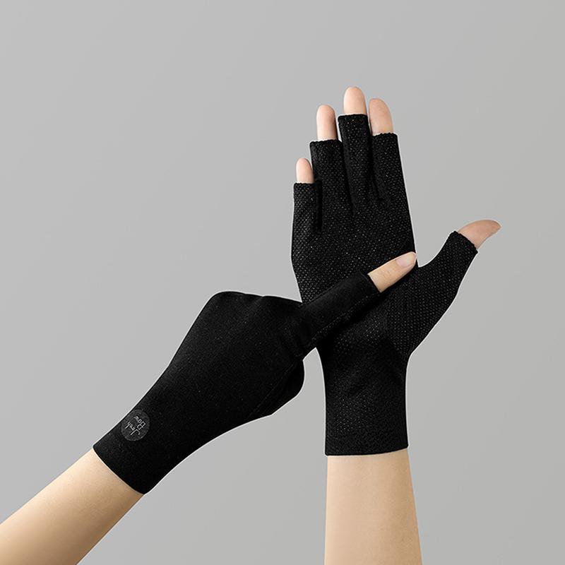 Хлопковые летние женские тонкие кружевные перчатки с защитой от росы на половину пальцев для верховой езды и защиты от ультрафиолета снаружи