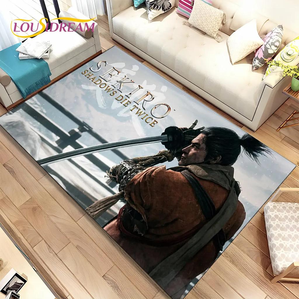 3D HD Sekiro Series Game Gamer Area Rug, Коврик для дома, гостиной, спальни, дивана, коврик для двери, декор, детские игры, нескользящий напольный коврик