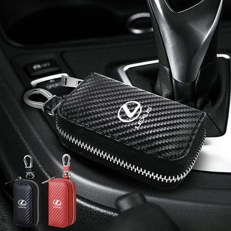 WRSP5 Carbon Fibre leather Car Key Bag Men's Storage Case For Lexus GX460 Ct200h IS250 ES 220D IS200 Fsport GS GX IS LS LX NX RX UX CT