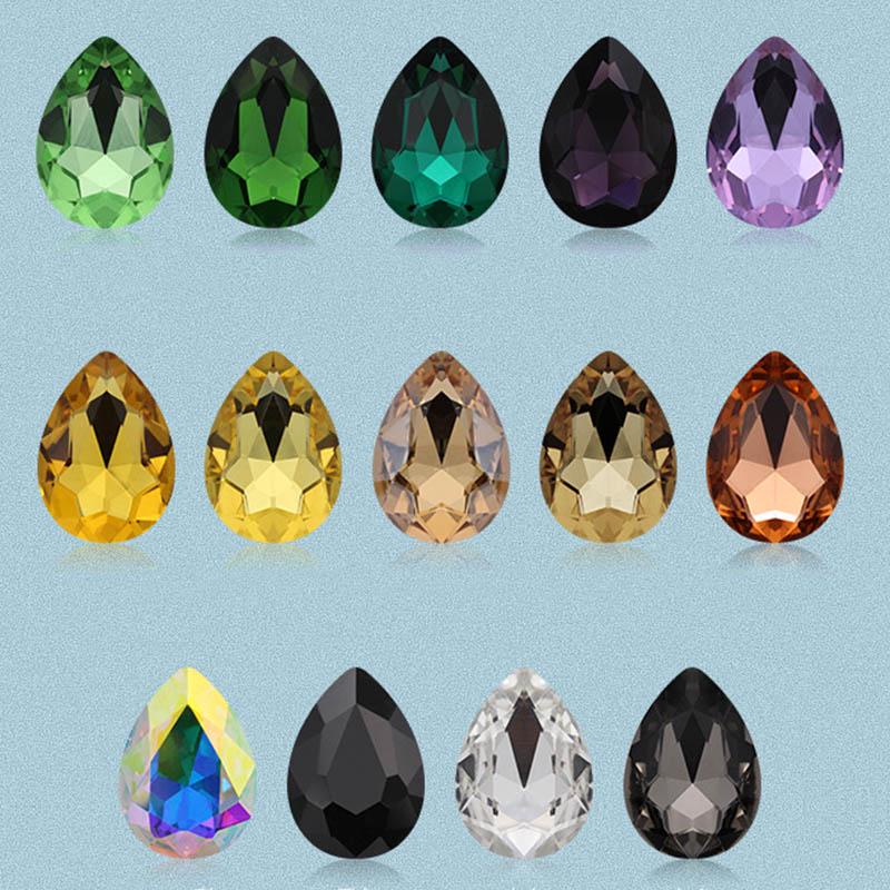 20PCS 10*14mm Craft DIY Jewelry Making Wholesale Teardrop Jewelry Accessories Crystal Rhinestone Loose Beads Handmade Glass  Beads