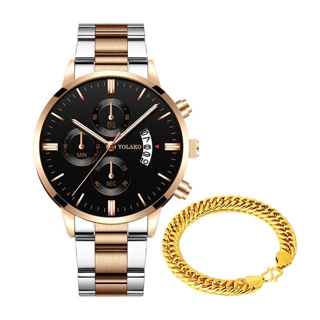 Модные мужские часы из нержавеющей стали, браслет, мужские кварцевые наручные часы с календарем, роскошные мужские классические деловые часы, мужские часы в подарок