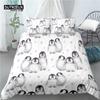 Роскошное 3D-постельное белье с принтом пингвинов для дома, 2/3 предмета, удобный пододеяльник, наволочка, комплекты постельного белья, размер Queen и King, AU/EU/US